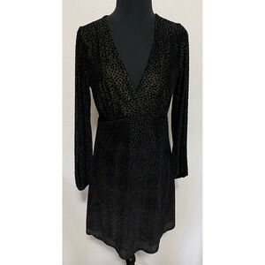 A New Day Dark Dress Size Medium Black Velvet Spots Sexy Mob Wife Whimsgoth
